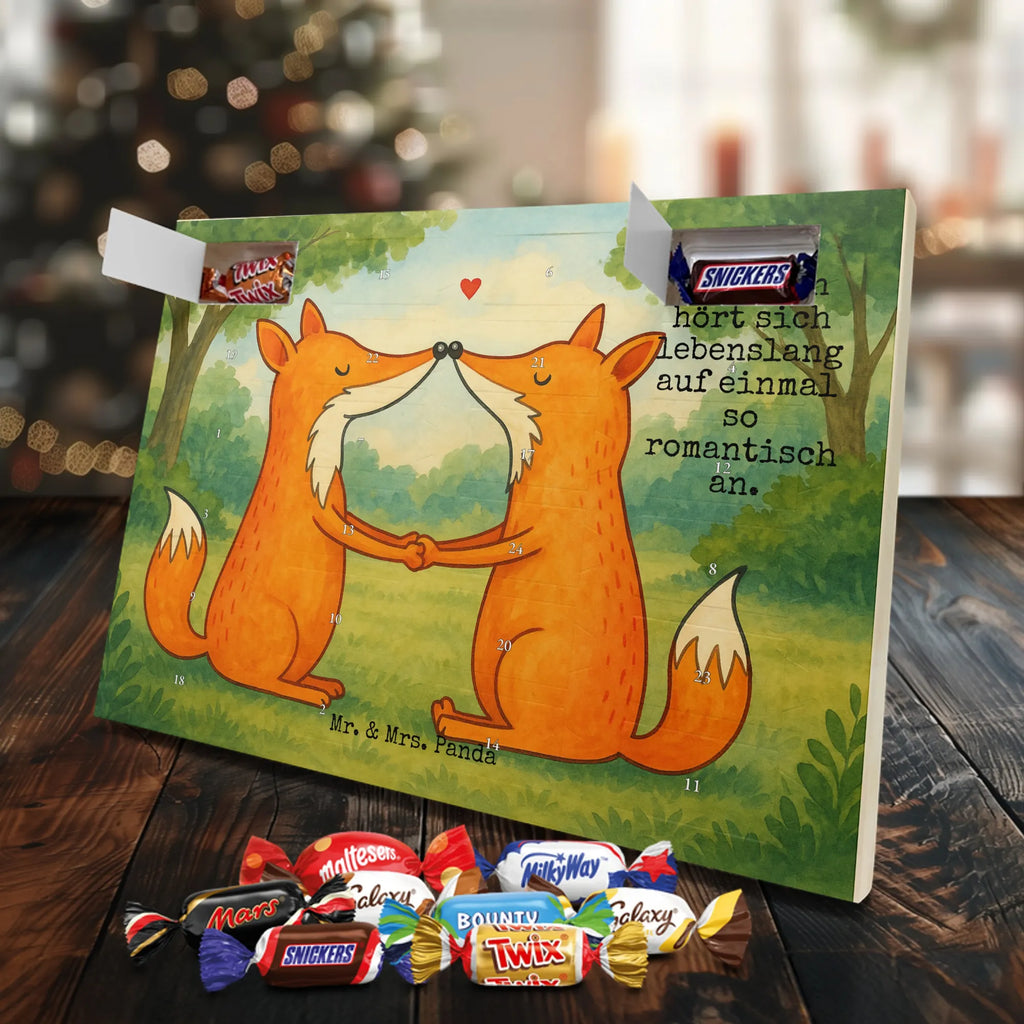Chocolate advent calendar foxes Love Design animal lover, foxes, forest wildlife, clever as a fox, couple, lovers, proof of love, fiancée, husband, girlfriend, marriage, wife, boyfriend