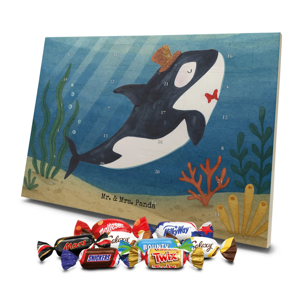 Chocolate advent calendar orca cylinder Design gift ideas, vacation, Seafood, aquatic animals, ocean, shells, corals, reef, whale, narwhal, sea urchin, lobster, platypus, manatee, crocodile, shrimp, gifts for seafood lovers, water world, underwater animals, underwater world, deep sea, seafood fans, seafood decoration, seafood posters, celebration, birthday, feast, confetti, congratulations
