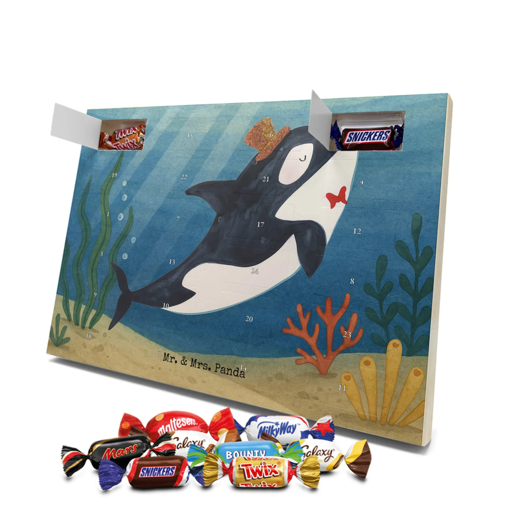 Chocolate advent calendar orca cylinder Design gift ideas, vacation, Seafood, aquatic animals, ocean, shells, corals, reef, whale, narwhal, sea urchin, lobster, platypus, manatee, crocodile, shrimp, gifts for seafood lovers, water world, underwater animals, underwater world, deep sea, seafood fans, seafood decoration, seafood posters, celebration, birthday, feast, confetti, congratulations