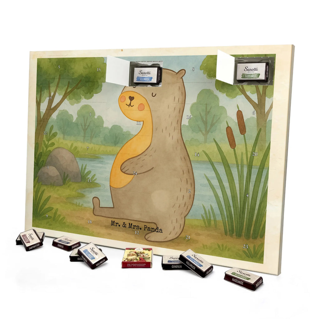 Chocolate advent calendar otter Belly Design animal lover, marten, sea otter, European otter, water mammal, aquatic animal, baby otter, predator, water, otter gifts, gift ideas for animal lovers, animal, mammal, water animal, gifts for people in love, Otter Sea Otter Lake Otter