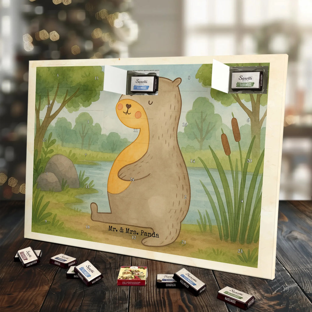 Chocolate advent calendar otter Belly Design animal lover, marten, sea otter, European otter, water mammal, aquatic animal, baby otter, predator, water, otter gifts, gift ideas for animal lovers, animal, mammal, water animal, gifts for people in love, Otter Sea Otter Lake Otter