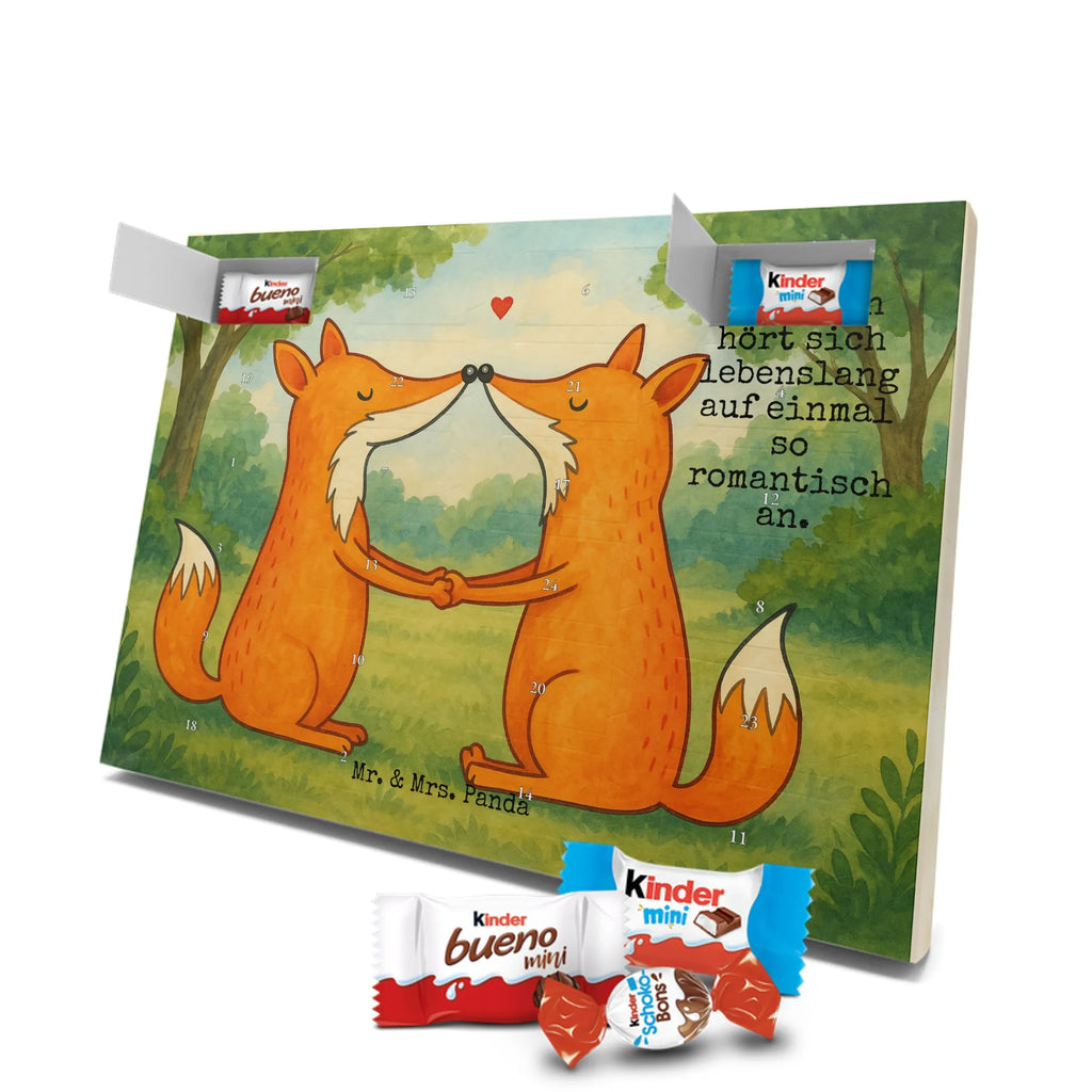 Chocolate advent calendar foxes Love Design animal lover, foxes, forest wildlife, clever as a fox, couple, lovers, proof of love, fiancée, husband, girlfriend, marriage, wife, boyfriend