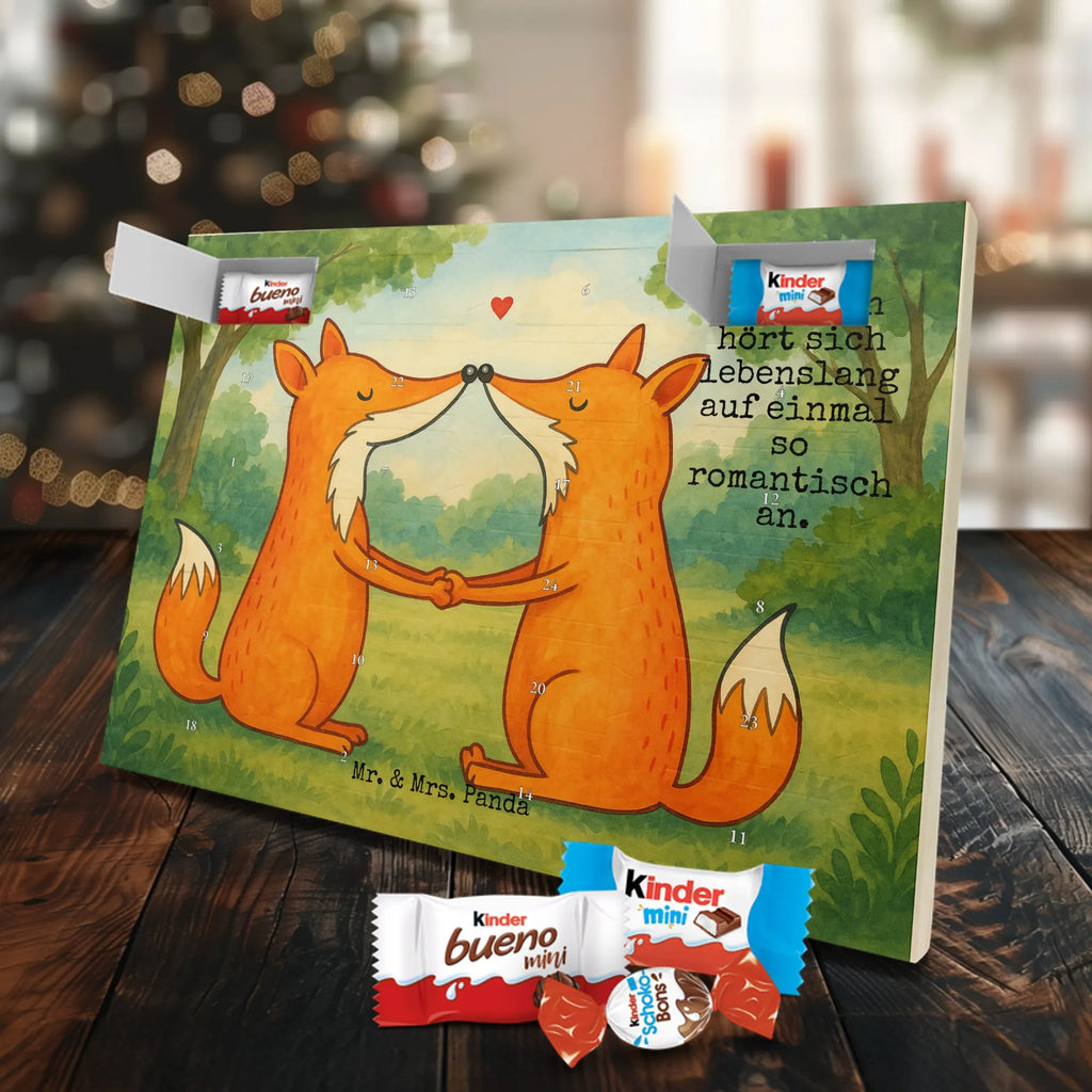 Chocolate advent calendar foxes Love Design animal lover, foxes, forest wildlife, clever as a fox, couple, lovers, proof of love, fiancée, husband, girlfriend, marriage, wife, boyfriend