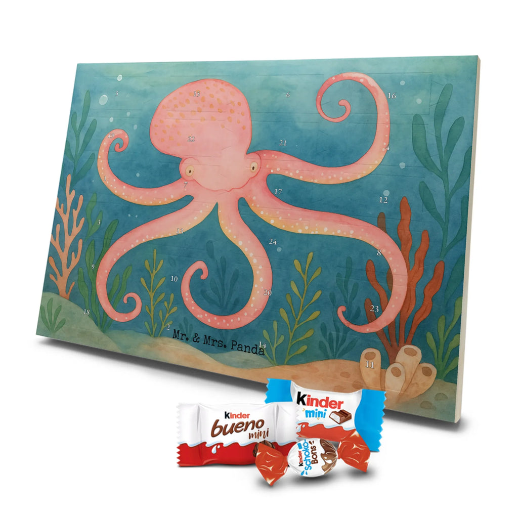 Chocolate advent calendar Squid Design card, gift ideas, gifts, small animals, cute, cute animal motives, hand drawn, funny sayings, good mood, special gifts, animal lover, ocean, water, octopus, arms, sea animal, squid