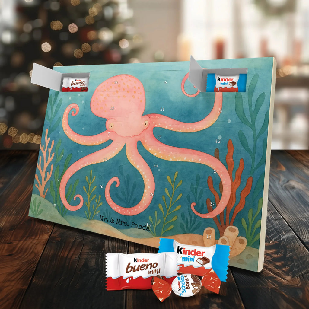 Chocolate advent calendar Squid Design card, gift ideas, gifts, small animals, cute, cute animal motives, hand drawn, funny sayings, good mood, special gifts, animal lover, ocean, water, octopus, arms, sea animal, squid