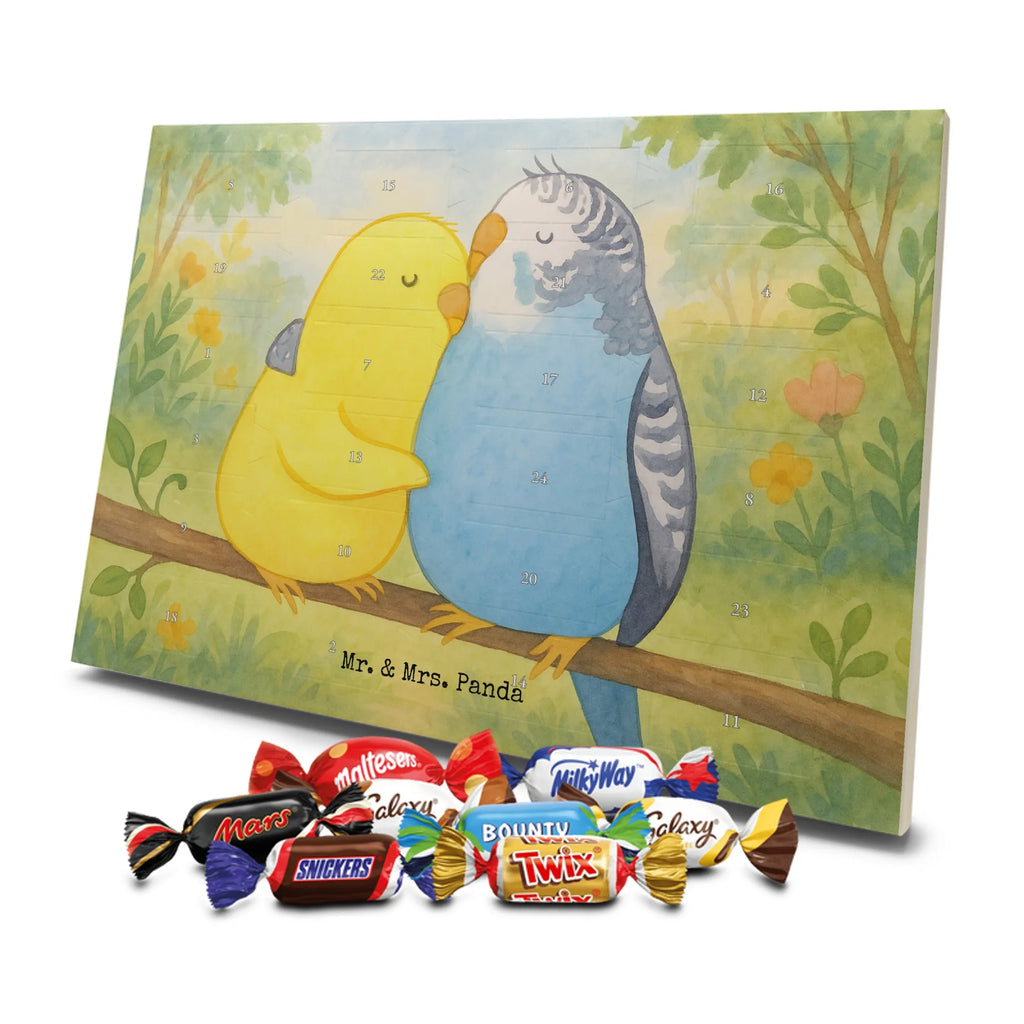 Chocolate advent calendar Parakeets in love Design Loving, Two, Together, Marriage, Proposal of marriage, Love gift, gift for her, gift for him, anniversary gift, trust, birds, closeness, budgie, cuddling