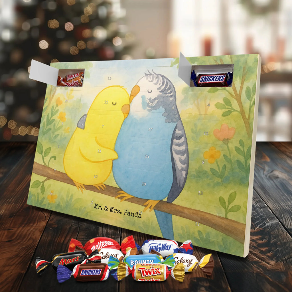 Chocolate advent calendar Parakeets in love Design Loving, Two, Together, Marriage, Proposal of marriage, Love gift, gift for her, gift for him, anniversary gift, trust, birds, closeness, budgie, cuddling