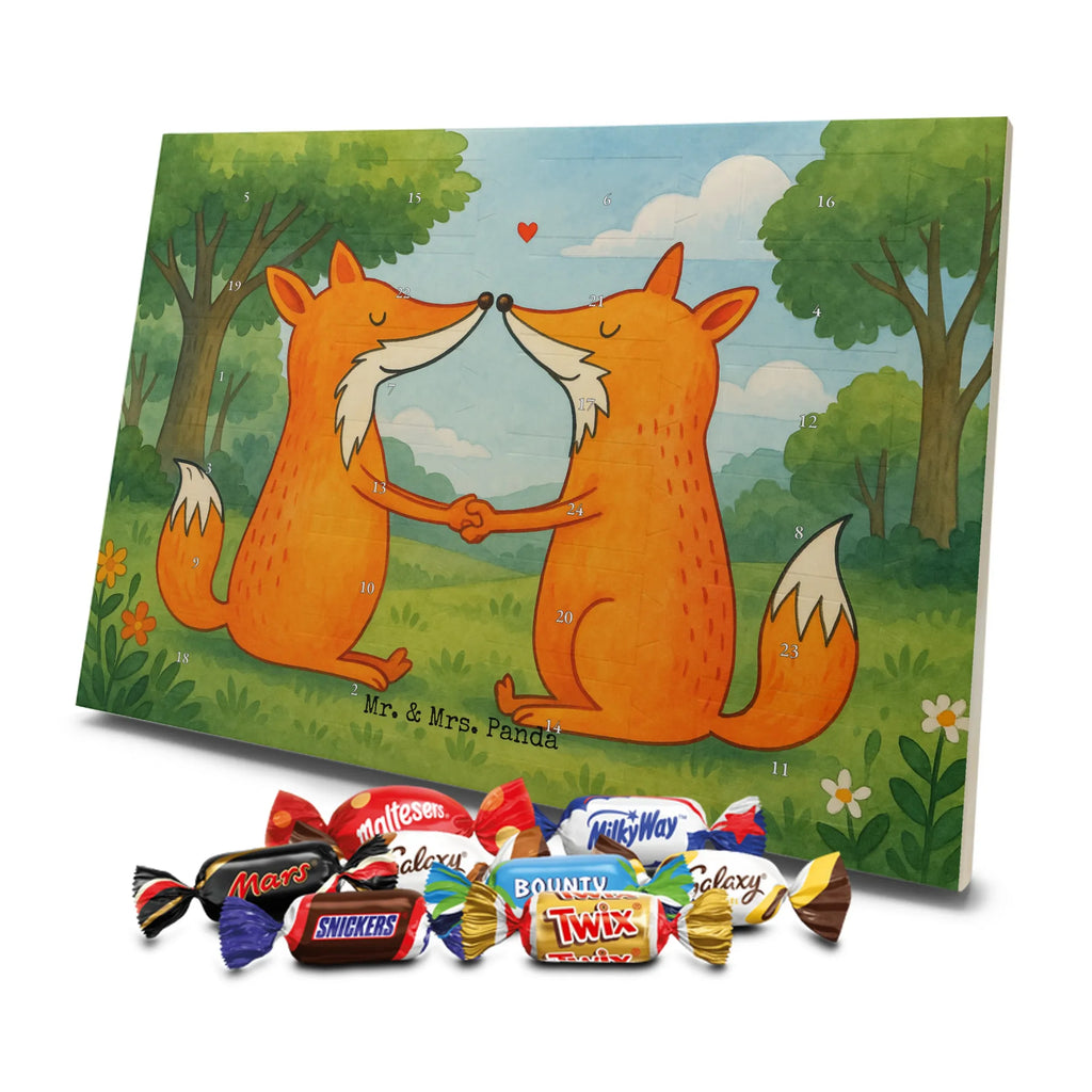 Chocolate advent calendar foxes Love Design animal lover, foxes, forest wildlife, clever as a fox, couple, lovers, proof of love, fiancée, husband, girlfriend, marriage, wife, boyfriend