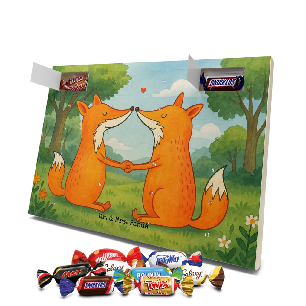 Chocolate advent calendar foxes Love Design animal lover, foxes, forest wildlife, clever as a fox, couple, lovers, proof of love, fiancée, husband, girlfriend, marriage, wife, boyfriend
