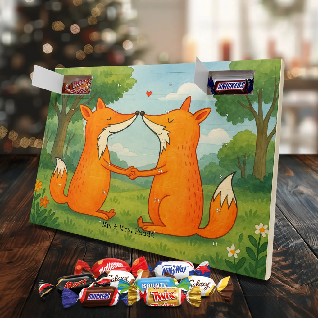 Chocolate advent calendar foxes Love Design animal lover, foxes, forest wildlife, clever as a fox, couple, lovers, proof of love, fiancée, husband, girlfriend, marriage, wife, boyfriend