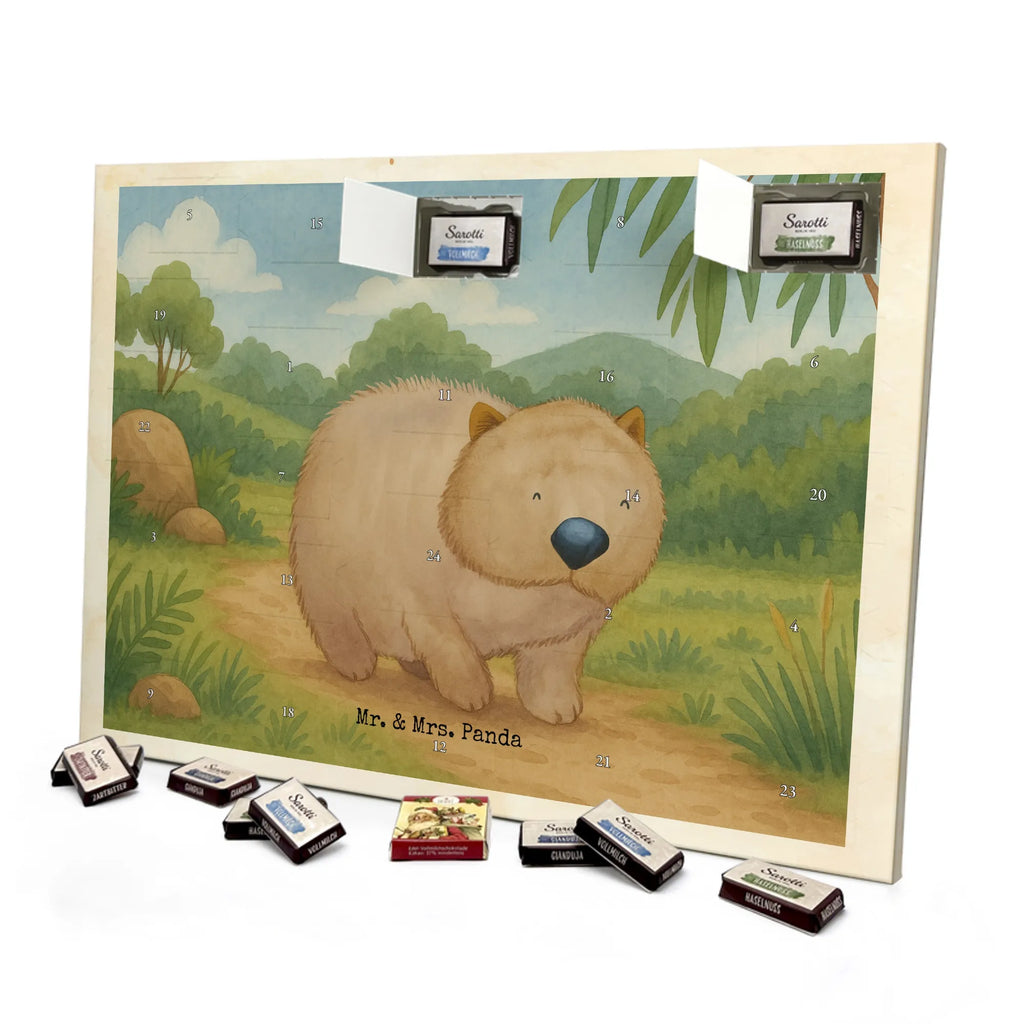 Chocolate advent calendar Wombat Design card, gift ideas, gifts, small animals, cute, cute animal motives, hand drawn, funny sayings, good mood, special gifts, animal lover, saying, life is beautiful, Australia