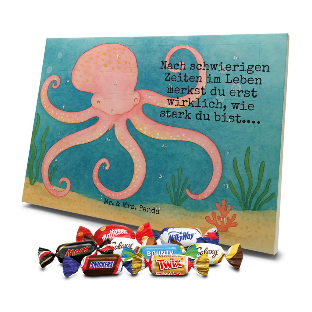 Chocolate advent calendar Squid Design card, gift ideas, gifts, small animals, cute, cute animal motives, hand drawn, funny sayings, good mood, special gifts, animal lover, ocean, water, octopus, arms, sea animal, squid