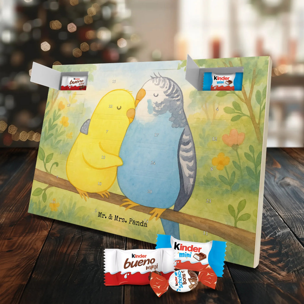 Chocolate advent calendar Parakeets in love Design Loving, Two, Together, Marriage, Proposal of marriage, Love gift, gift for her, gift for him, anniversary gift, trust, birds, closeness, budgie, cuddling