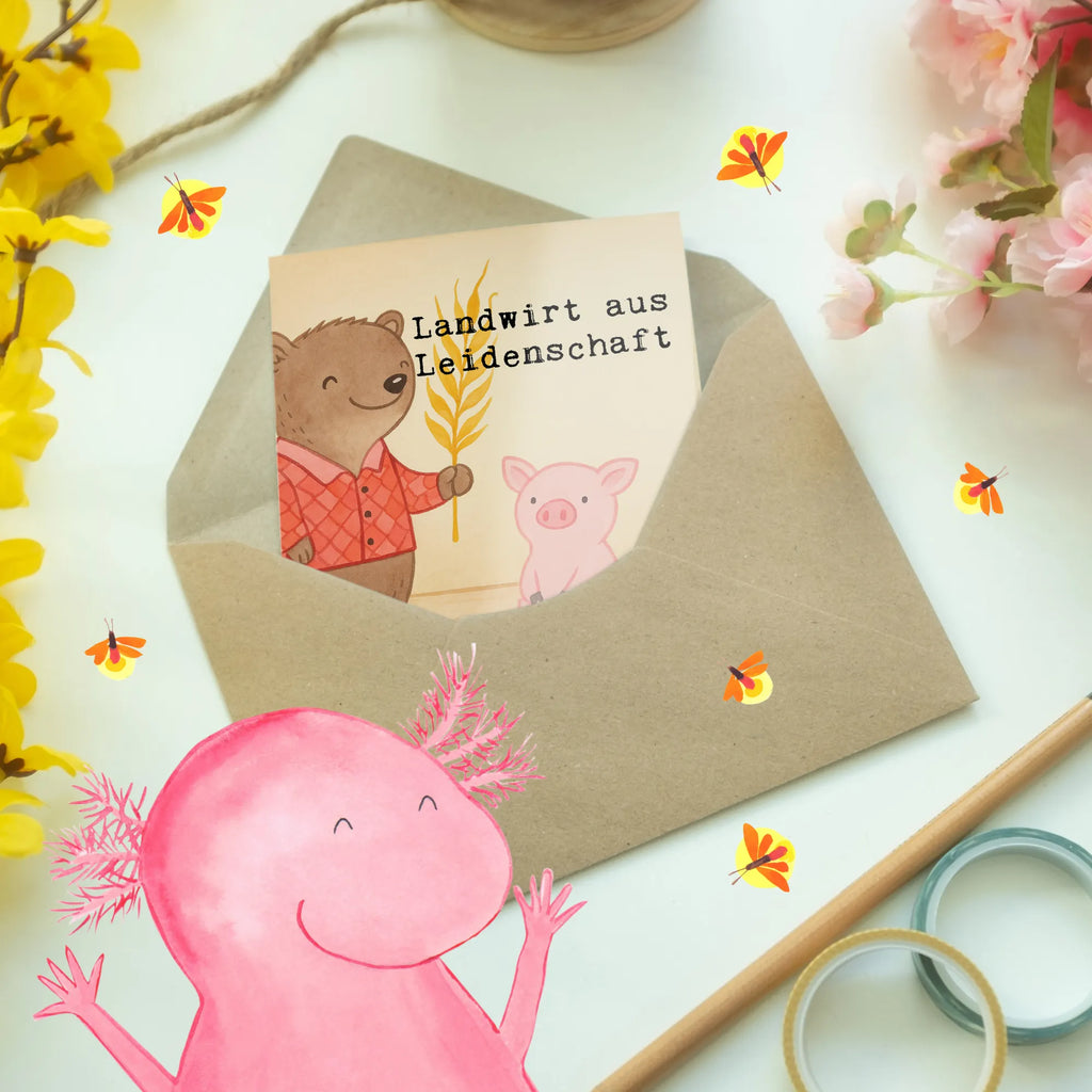 Grußkarte Landwirt Leidenschaft Design Klappkarte, Grußkarte, Karte, Glückwunschkarte, Einladungskarte, Ansichtskarten, Hochzeitskarte, Geburtstagskarte, Beruf, Ausbildung, Jubiläum, Abschied, Rente, Kollege, Kollegin, Geschenk, Schenken, Arbeitskollege, Mitarbeiter, Firma, Danke, Dankeschön, Landwirt; Bauer, Tierwirt, Farmer, Agronom, Bauernhof