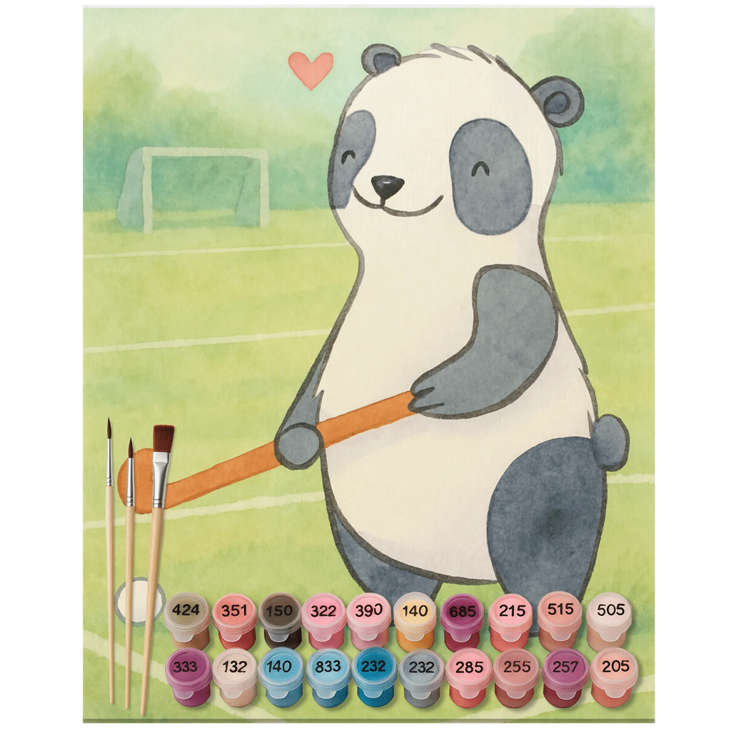 Malen nach Zahlen Panda Hockey spielen Design Malen, DIY, Ausmalbild, Malen nach Zahlen, Kunstwerk, Baseln, Kreativität, Bastelidee, Künstler, Geschenk, Sport, Sportart, Hobby, Schenken, Danke, Dankeschön, Auszeichnung, Gewinn, Sportler, Hockeyschläger, Hockey spielen, Hockey Verein, Feldhockey