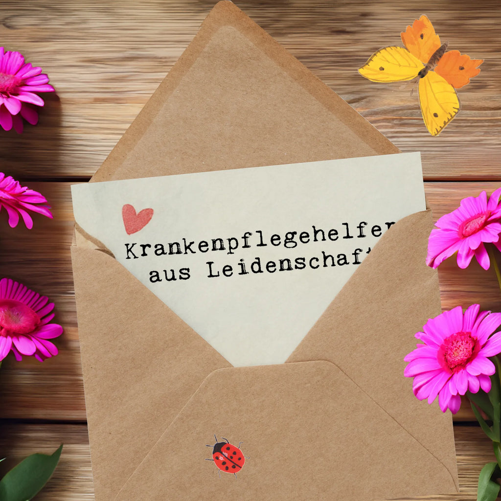 Deluxe Karte Krankenpflegehelfer Leidenschaft Design Hochwertige Grußkarte, Einladungskarte, Klappkarte, Karte, Hochzeitskarte, Glückwunschkarte, Hochwertige Klappkarte, Grußkarte, Geburtstagskarte, Beruf, Ausbildung, Jubiläum, Abschied, Rente, Kollege, Kollegin, Geschenk, Schenken, Arbeitskollege, Mitarbeiter, Firma, Danke, Dankeschön, Pflegehelfer, Krankenpflegehelfer, Pflegekraft