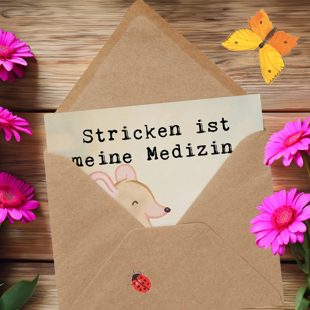 Deluxe Karte Maus Stricken Design Karte, Hochwertige Klappkarte, Klappkarte, Geburtstagskarte, Einladungskarte, Hochwertige Grußkarte, Hochzeitskarte, Grußkarte, Glückwunschkarte, Geschenk, Sport, Sportart, Hobby, Schenken, Danke, Dankeschön, Auszeichnung, Gewinn, Sportler, DIY, Stricken