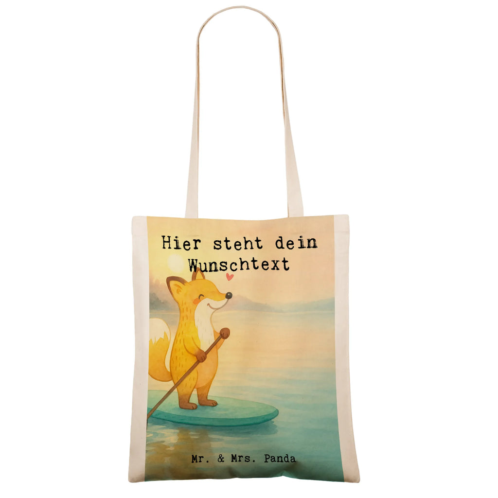 Personalisierte Tragetasche Fuchs Stand Up Paddling Design Stoffbeutel mit Namen, Personalisierter Stoffbeutel, Personalisierte Beuteltasche, Personalisierte Tasche, Personalisierte Einkaufstasche, Tragetasche mit Namen, Personalisierte Jutetasche, Einkaufstasche mit Namen, Personalisierter Beutel, Personalisierter Jutebeutel, Personalisierte Kindergartentasche, Geschenk, Sport, Sportart, Hobby, Schenken, Danke, Dankeschön, Auszeichnung, Gewinn, Sportler, SUB, subben, Stand Up Paddling, Paddle Boarding, Stand up paddle