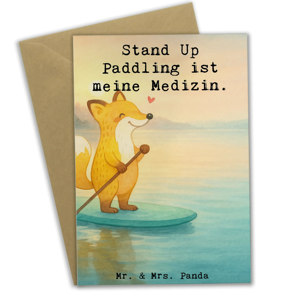 Grußkarte Fuchs Stand Up Paddling Design Karte, Hochzeitskarte, Glückwunschkarte, Einladungskarte, Klappkarte, Grußkarte, Ansichtskarten, Geburtstagskarte, Geschenk, Sport, Sportart, Hobby, Schenken, Danke, Dankeschön, Auszeichnung, Gewinn, Sportler, Paddle Boarding, SUB, Stand Up Paddling, Stand up paddle, subben