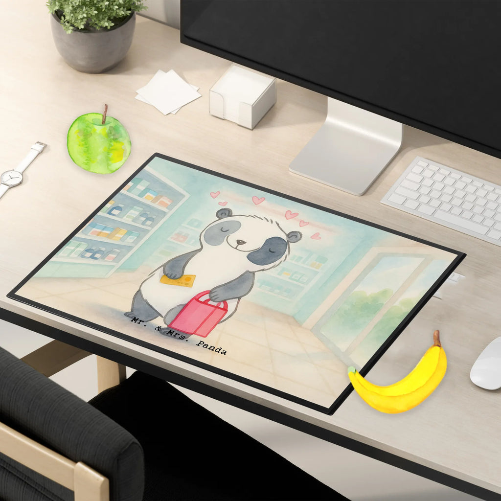 Schreibtischunterlage Panda Shopping Design Schreibtischunterlage Groß, Bürobedarf, Büroartikel, Schreibunterlage, Schreibwaren, Schreibtisch Unterlagen, Schreibtischauflage, Geschenk, Sport, Sportart, Hobby, Schenken, Danke, Dankeschön, Auszeichnung, Gewinn, Sportler, einkaufen, shoppen, Shopping
