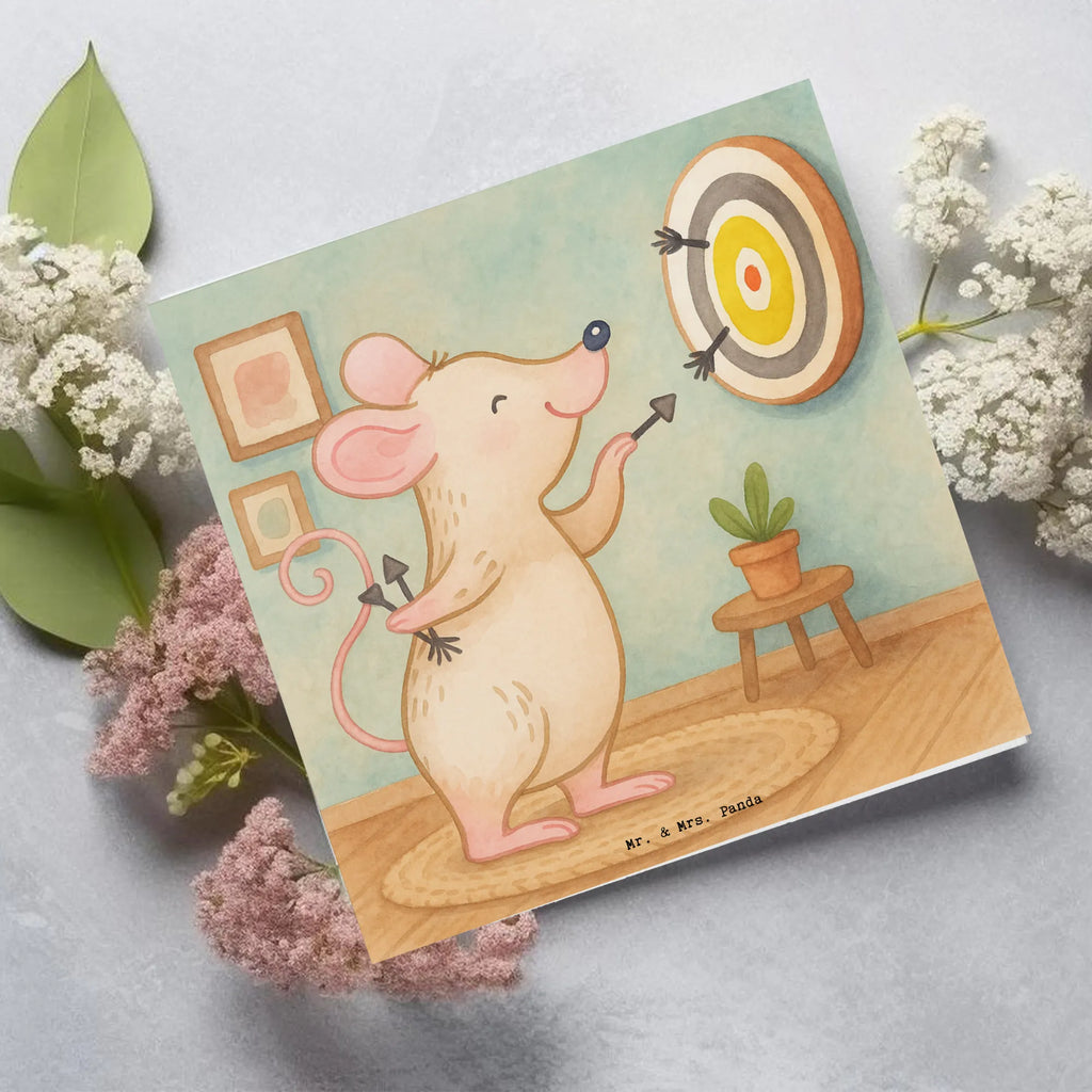 Deluxe Karte Maus Dart spielen Design Karte, Hochwertige Klappkarte, Hochwertige Grußkarte, Klappkarte, Einladungskarte, Grußkarte, Glückwunschkarte, Hochzeitskarte, Geburtstagskarte, Geschenk, Sport, Sportart, Hobby, Schenken, Danke, Dankeschön, Auszeichnung, Gewinn, Sportler, Dart spielen, Dart Turnier, Darten, Darts
