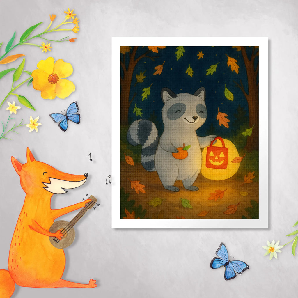 Diamond Painting Raccoon Lantern Design Halloween, decoration, Martin singing, decor, gifts, giving