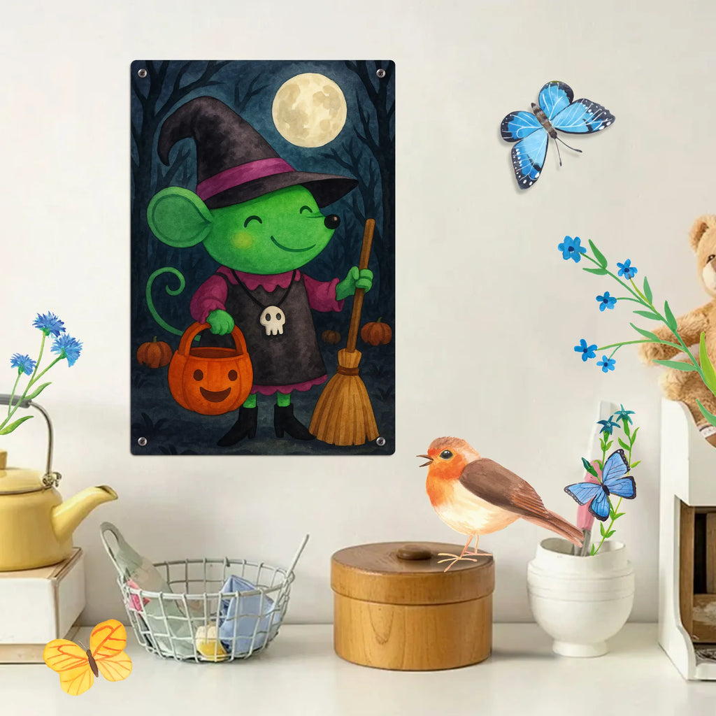 Paint by Numbers Metal Sign Mouse Witch Design Halloween, decoration, Martin singing, decor, gifts, giving