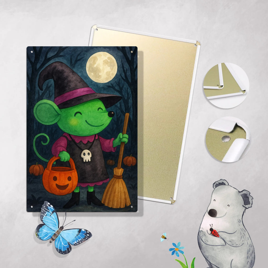 Paint by Numbers Metal Sign Mouse Witch Design Halloween, decoration, Martin singing, decor, gifts, giving