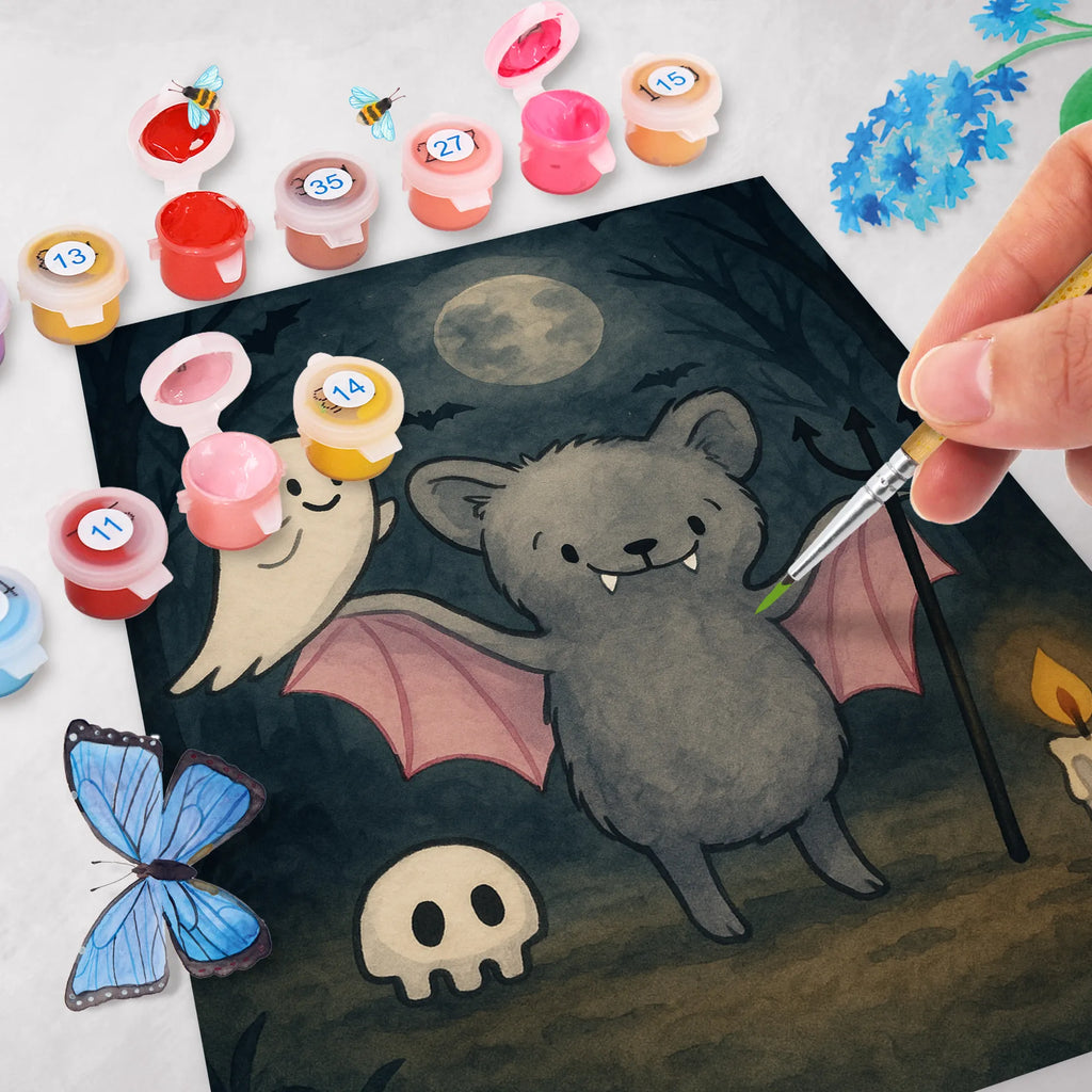 Malowanie według numerów Nietoperz Drakula Design Halloween, dekoracje, Martinssingen, dekoracja, prezenty, dawanie