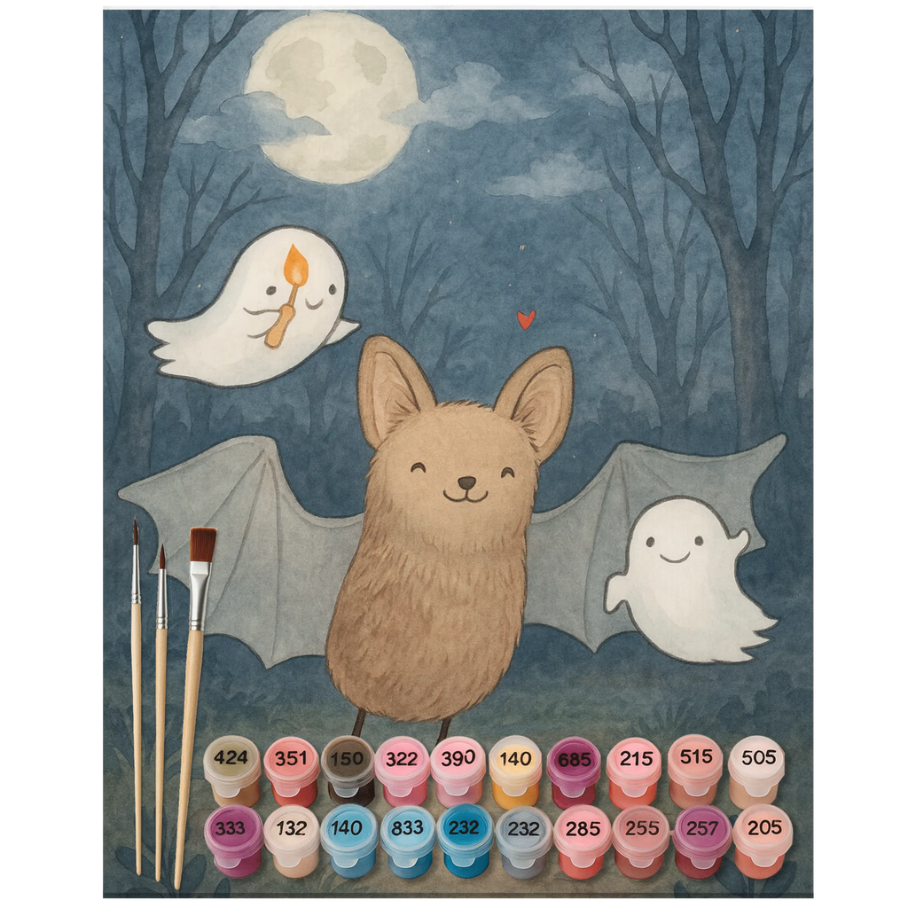 Malowanie według numerów nietoperz Duchy Design Halloween, dekoracje, Martinssingen, dekoracja, prezenty, dawanie