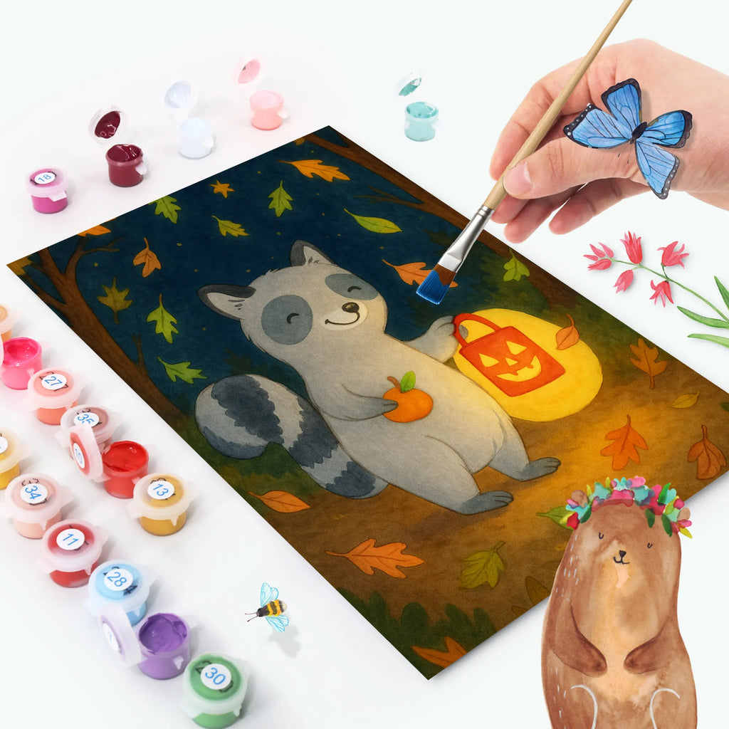 Malowanie według numerów szop pracz latarnia Design Ausmalbild, Malen, DIY, Kunstwerk, Kreativität, Baseln, Malen nach Zahlen, Künstler, Bastelidee, Halloween, Deko, Martinssingen, Dekoration, Geschenke, Schenken, Süßes sonst gibt's saures, Waschbär, Halloween Deko, Laterne, Trick or Treat, Herbst