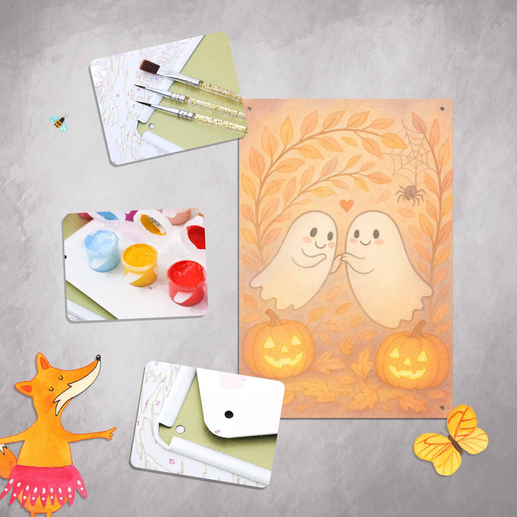 Paint by Numbers Metal Sign Ghosts Dear Design Halloween, decoration, Martin singing, decor, gifts, giving