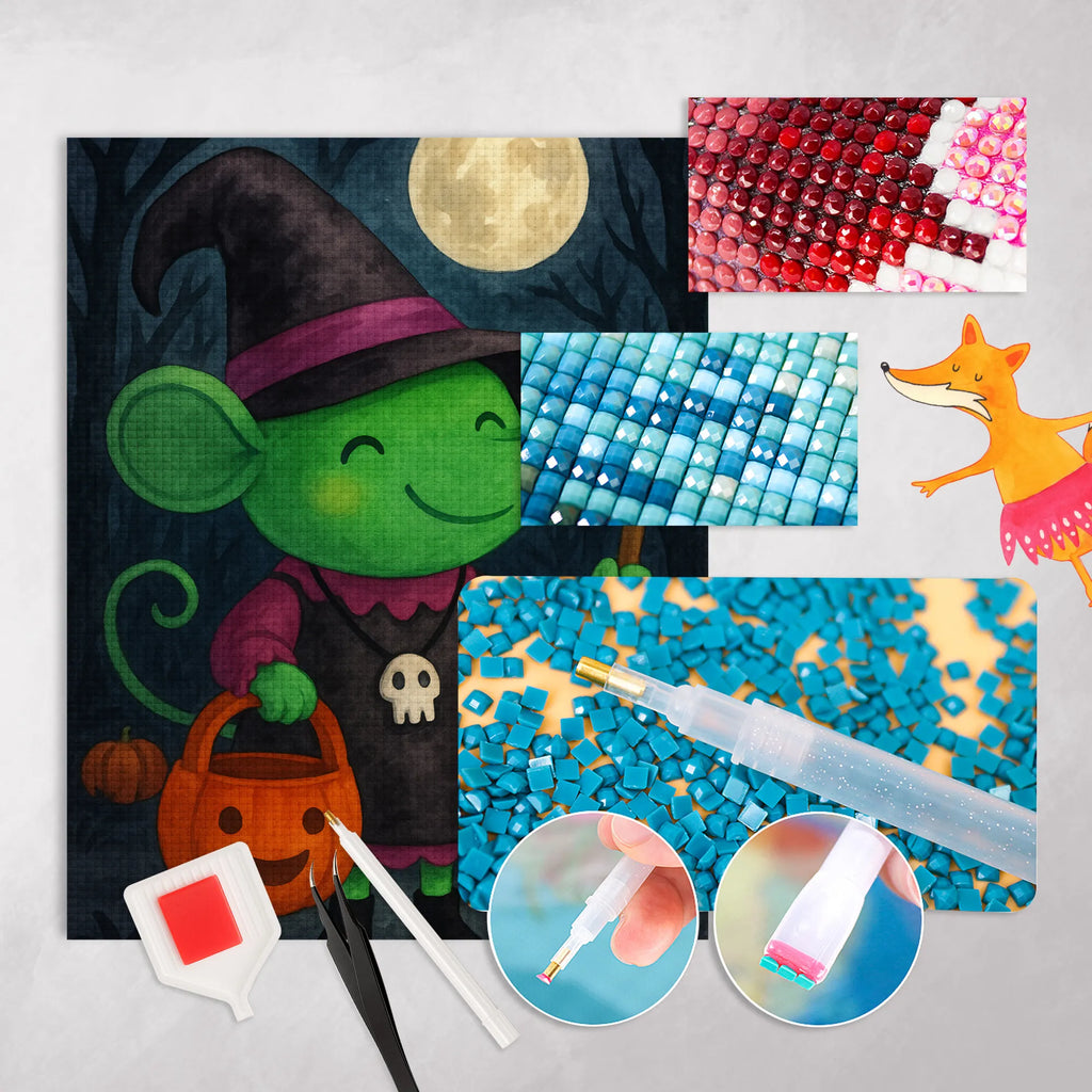 Diamond Painting Mouse Witch Design Halloween, decoration, Martin singing, decor, gifts, giving