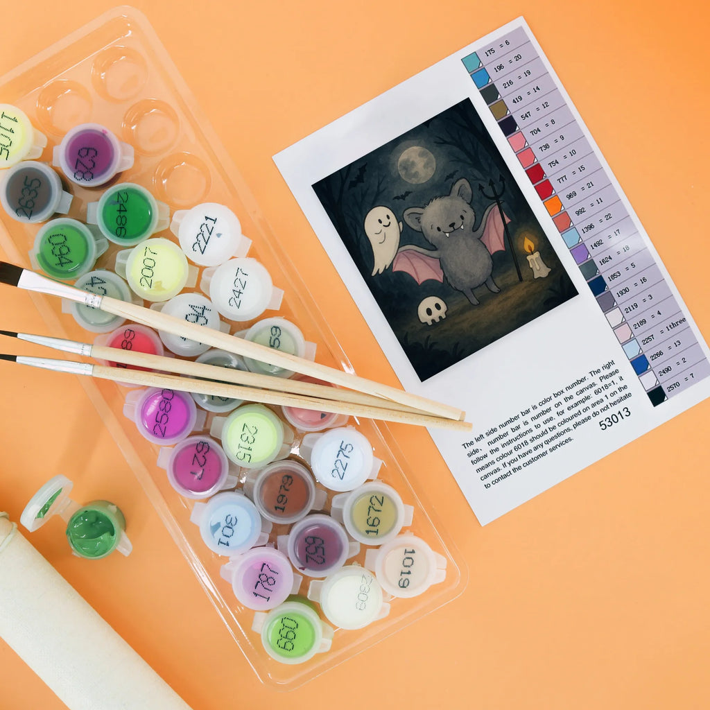 Malowanie według numerów Nietoperz Drakula Design Halloween, dekoracje, Martinssingen, dekoracja, prezenty, dawanie