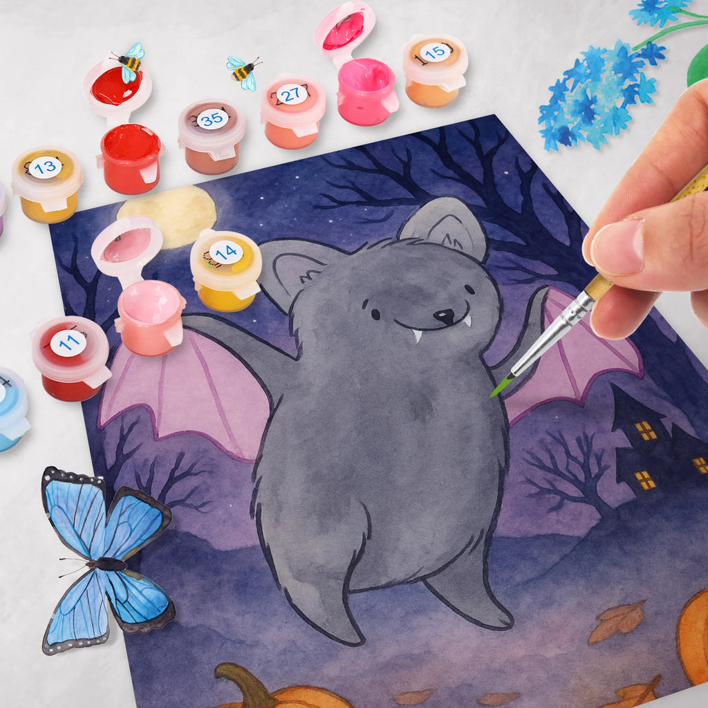 Paint by Numbers Bat Frighten Design Ausmalbild, DIY, Malen, Bastelidee, Kunstwerk, Baseln, Künstler, Kreativität, Malen nach Zahlen, Halloween, Deko, Martinssingen, Dekoration, Geschenke, Schenken