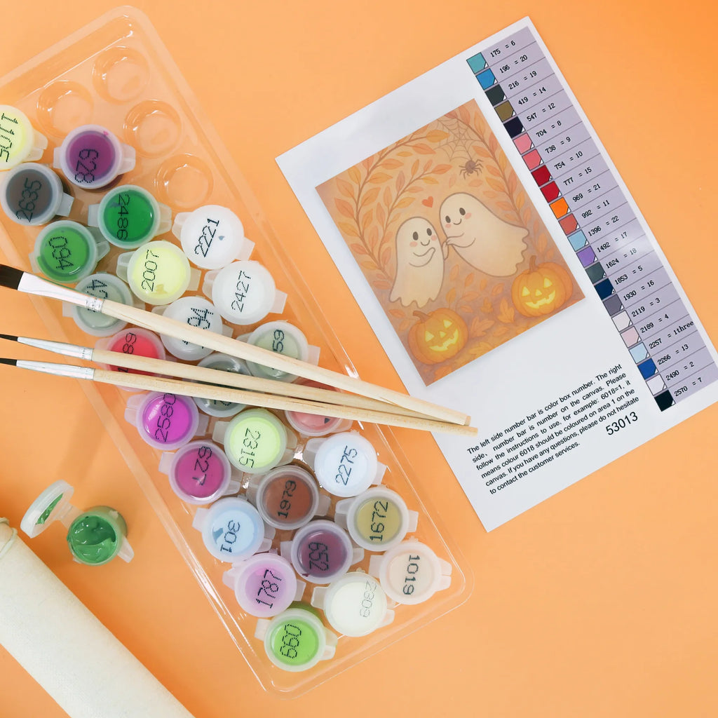 Malowanie według numerów Duchy miłość Design Halloween, dekoracje, Martinssingen, dekoracja, prezenty, dawanie