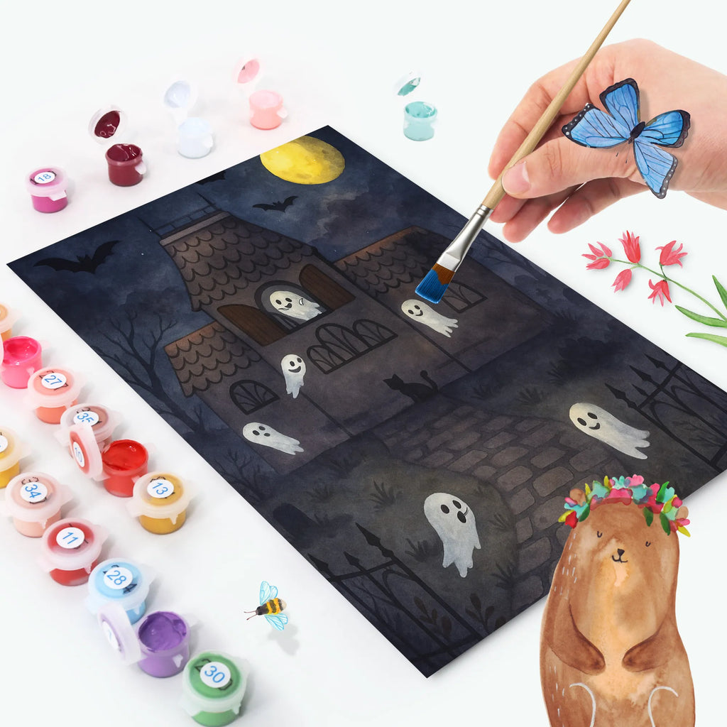 Malowanie według numerów Duchy Willa Design Kreativität, Baseln, Kunstwerk, Malen, Künstler, DIY, Ausmalbild, Malen nach Zahlen, Bastelidee, Halloween, Deko, Martinssingen, Dekoration, Geschenke, Schenken