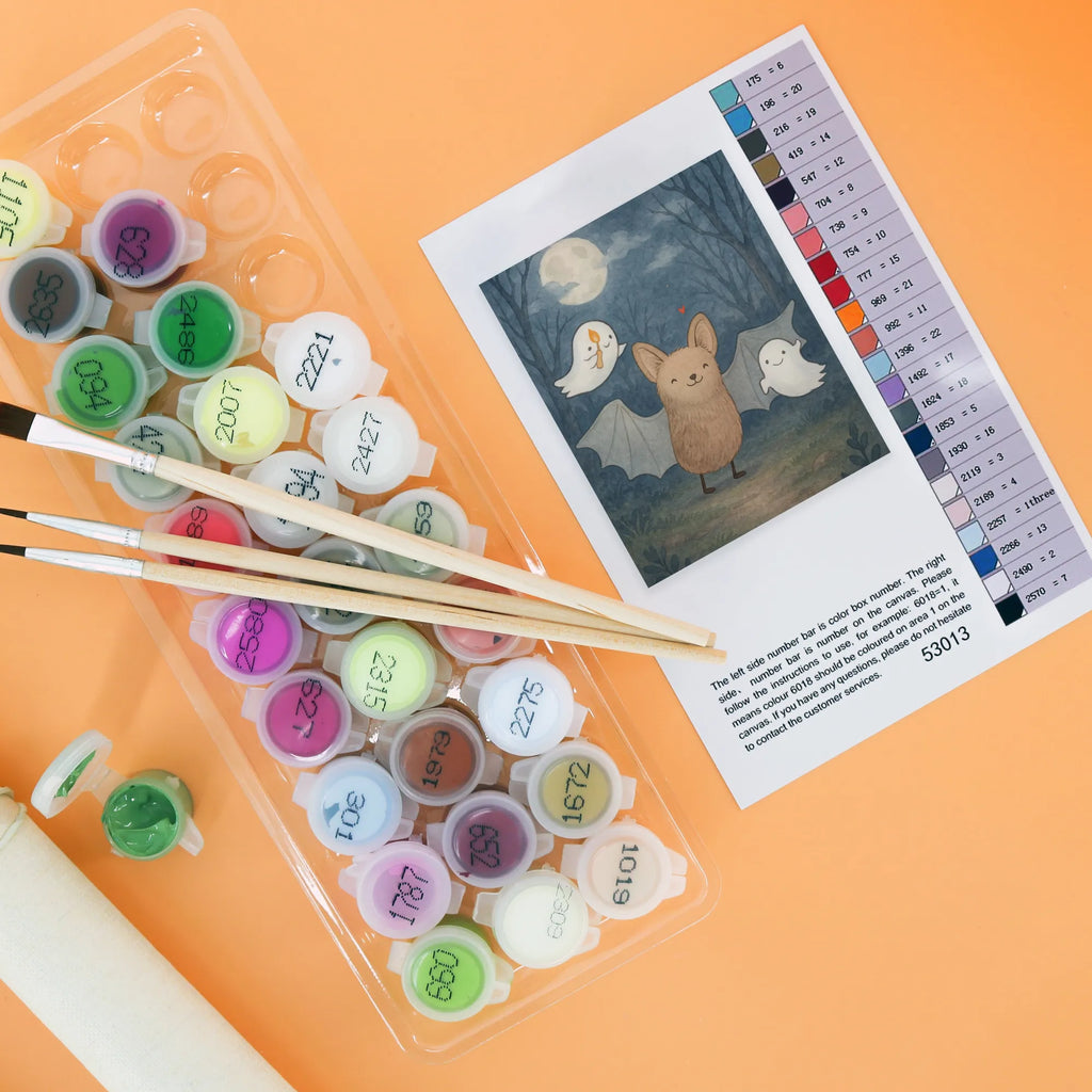 Malowanie według numerów nietoperz Duchy Design Halloween, dekoracje, Martinssingen, dekoracja, prezenty, dawanie