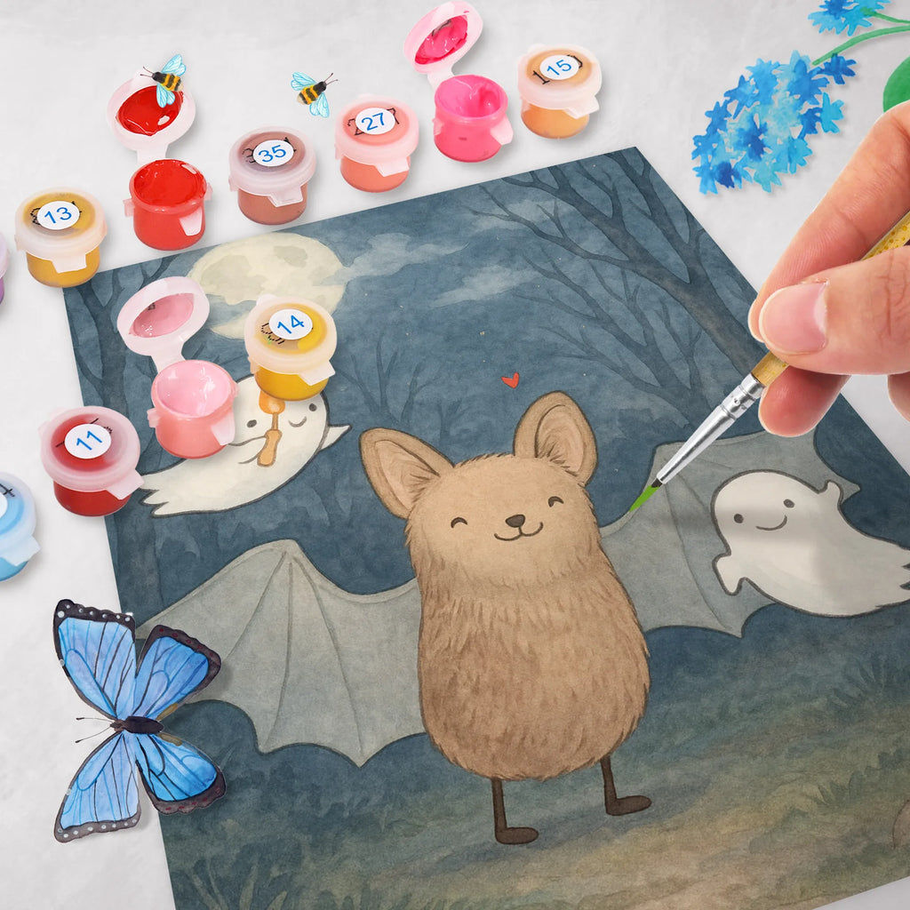 Malowanie według numerów nietoperz Duchy Design Halloween, dekoracje, Martinssingen, dekoracja, prezenty, dawanie