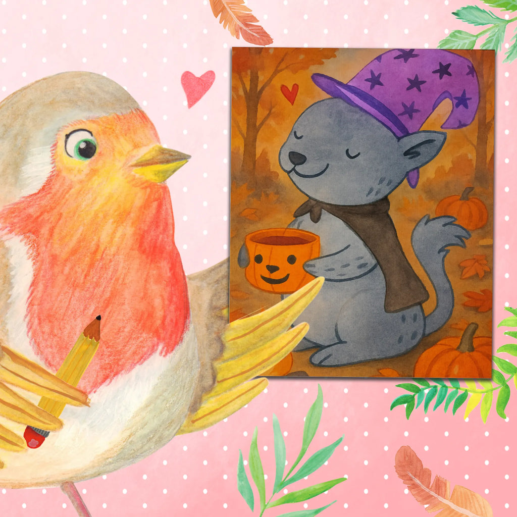 Malowanie według numerów Kot Kawa Design Halloween, dekoracje, Martinssingen, dekoracja, prezenty, dawanie