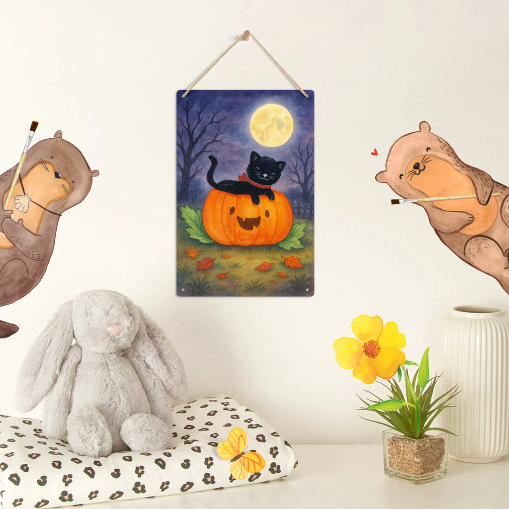 Paint by Numbers Metal Sign Black Cat Design Halloween, decoration, Martin singing, decor, gifts, giving