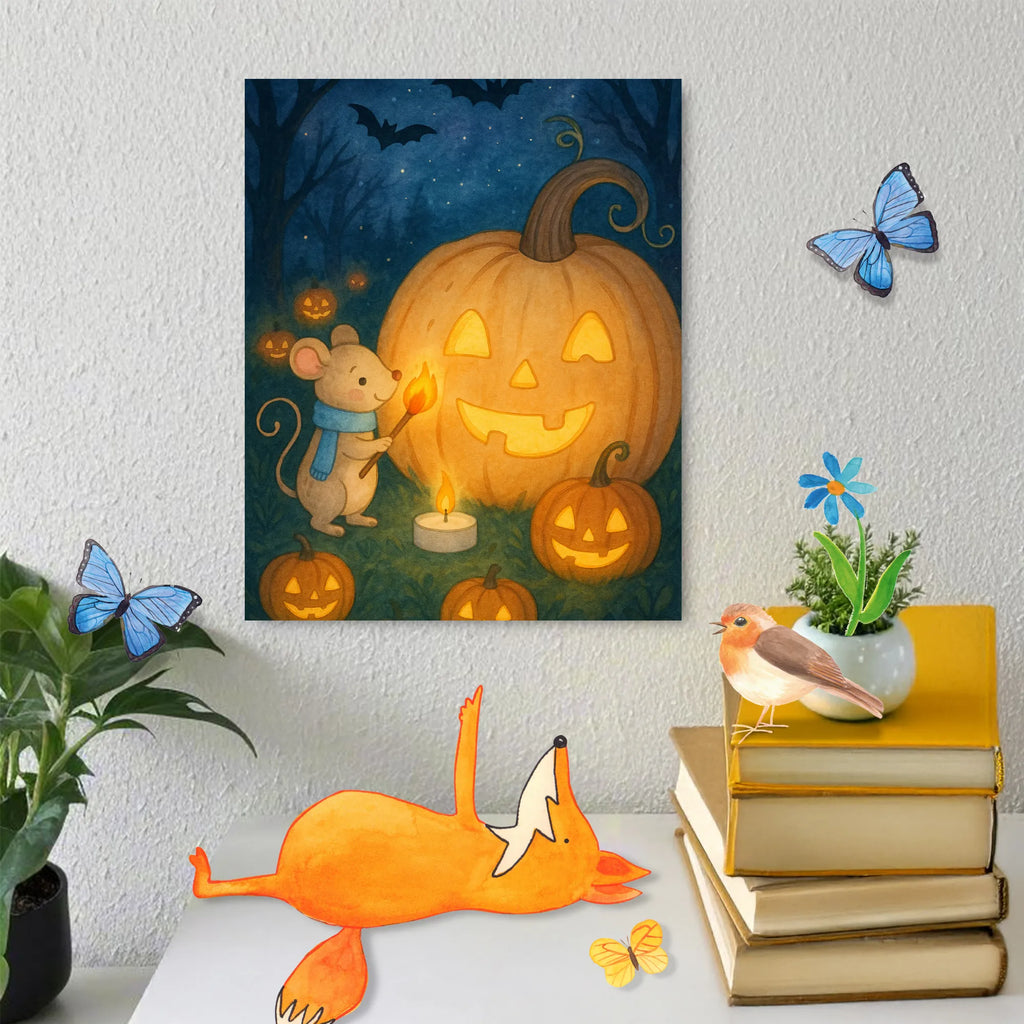 Malowanie według numerów dynia mysz Design DIY, Kunstwerk, Bastelidee, Kreativität, Künstler, Malen nach Zahlen, Malen, Ausmalbild, Baseln, Halloween, Deko, Martinssingen, Dekoration, Geschenke, Schenken, Kerzen, Trick or Treat, Halloween Deko, Süßes sonst gibt's saures, Maus, Kürbis