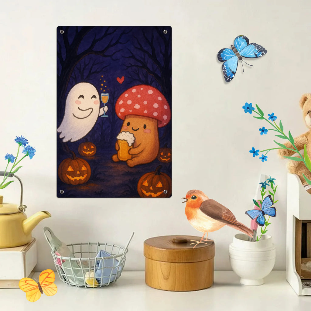 Malen nach Zahlen Metallschild Gespenst  Prost  Design Kunstwerk, DIY, Bastelidee, Kreativität, Baseln, Malen nach Zahlen, Ausmalbild, Künstler, Malen, Halloween, Deko, Martinssingen, Dekoration, Geschenke, Schenken, Sekt, Gespenst, Bier, Fliegenpilz, Pils