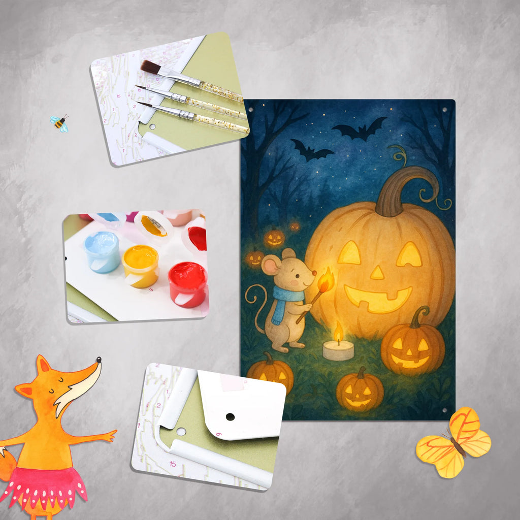 Metalowy szyld do malowania po numerach dynia mysz Design Halloween, dekoracje, Martinssingen, dekoracja, prezenty, dawanie