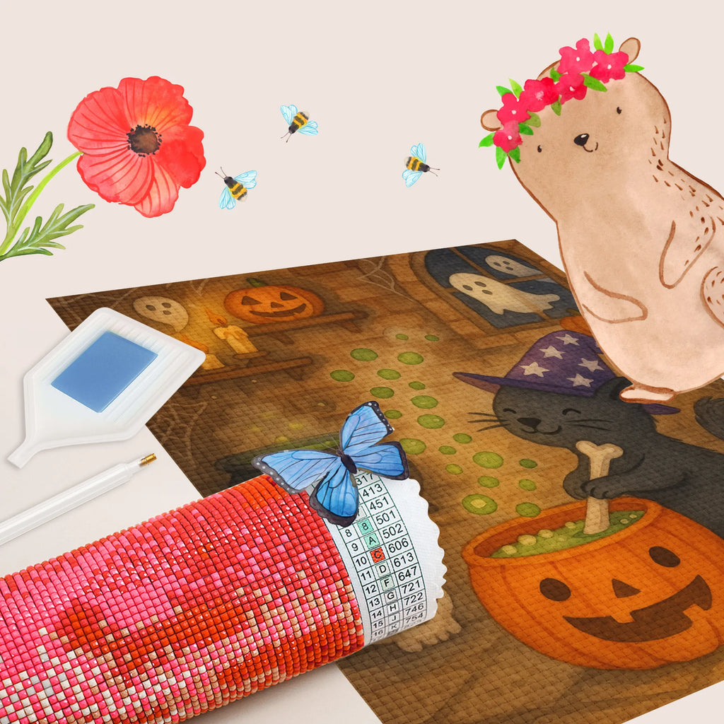 Diamond Painting Male Cat Cauldron Design Halloween, decoration, Martin singing, decor, gifts, giving