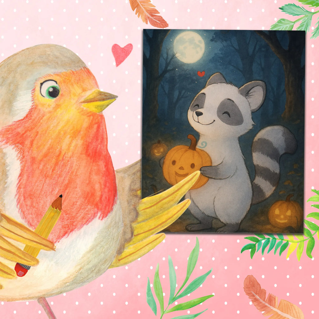 Malowanie według numerów szop pracz dynia Design Halloween, dekoracje, Martinssingen, dekoracja, prezenty, dawanie