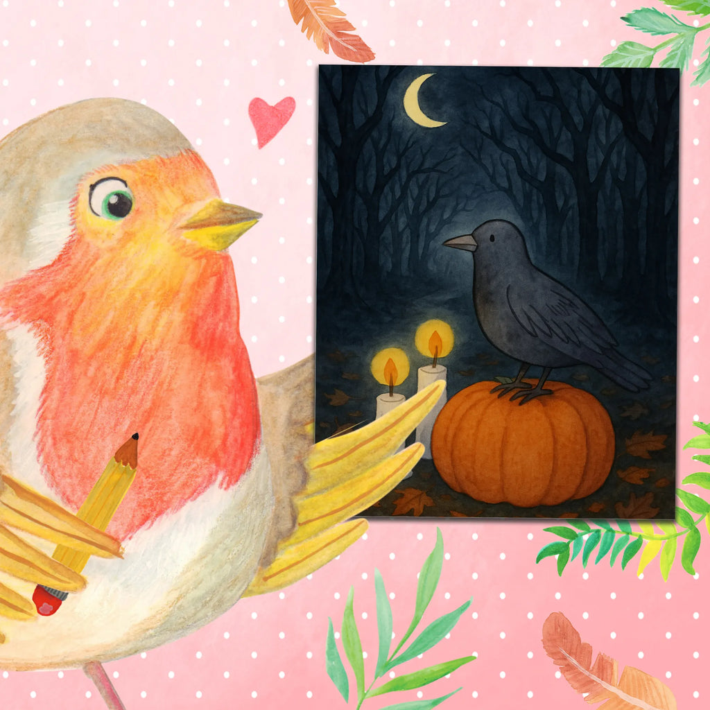 Paint by Numbers Crow Halloween Design Künstler, Bastelidee, Ausmalbild, Kreativität, DIY, Kunstwerk, Malen, Malen nach Zahlen, Baseln, Halloween, Deko, Martinssingen, Dekoration, Geschenke, Schenken