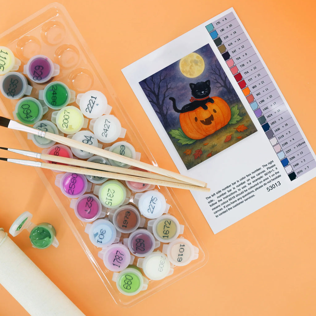 Malen nach Zahlen Schwarze Katze Design Künstler, Kunstwerk, Kreativität, DIY, Malen nach Zahlen, Malen, Baseln, Ausmalbild, Bastelidee, Halloween, Deko, Martinssingen, Dekoration, Geschenke, Schenken