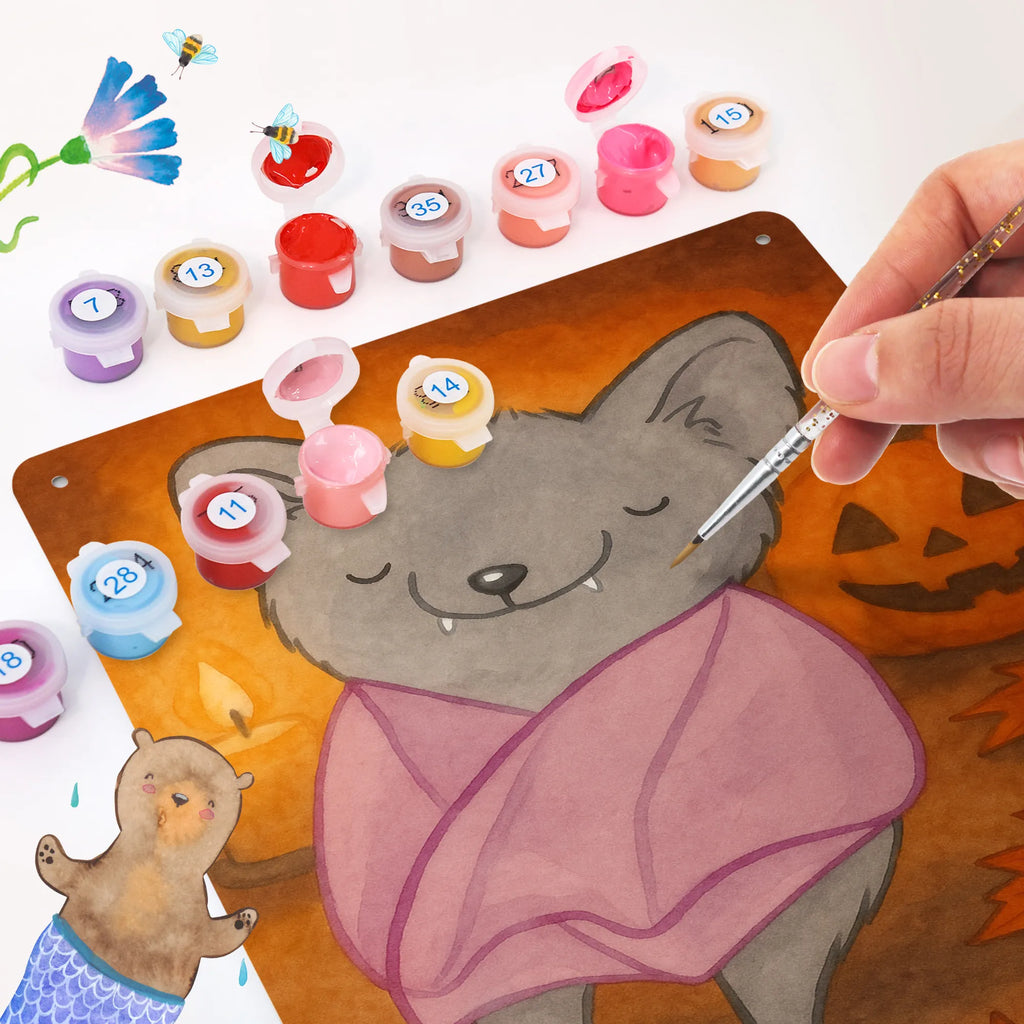 Paint by Numbers Metal Sign Bat Chilling Design Halloween, decoration, Martin singing, decor, gifts, giving