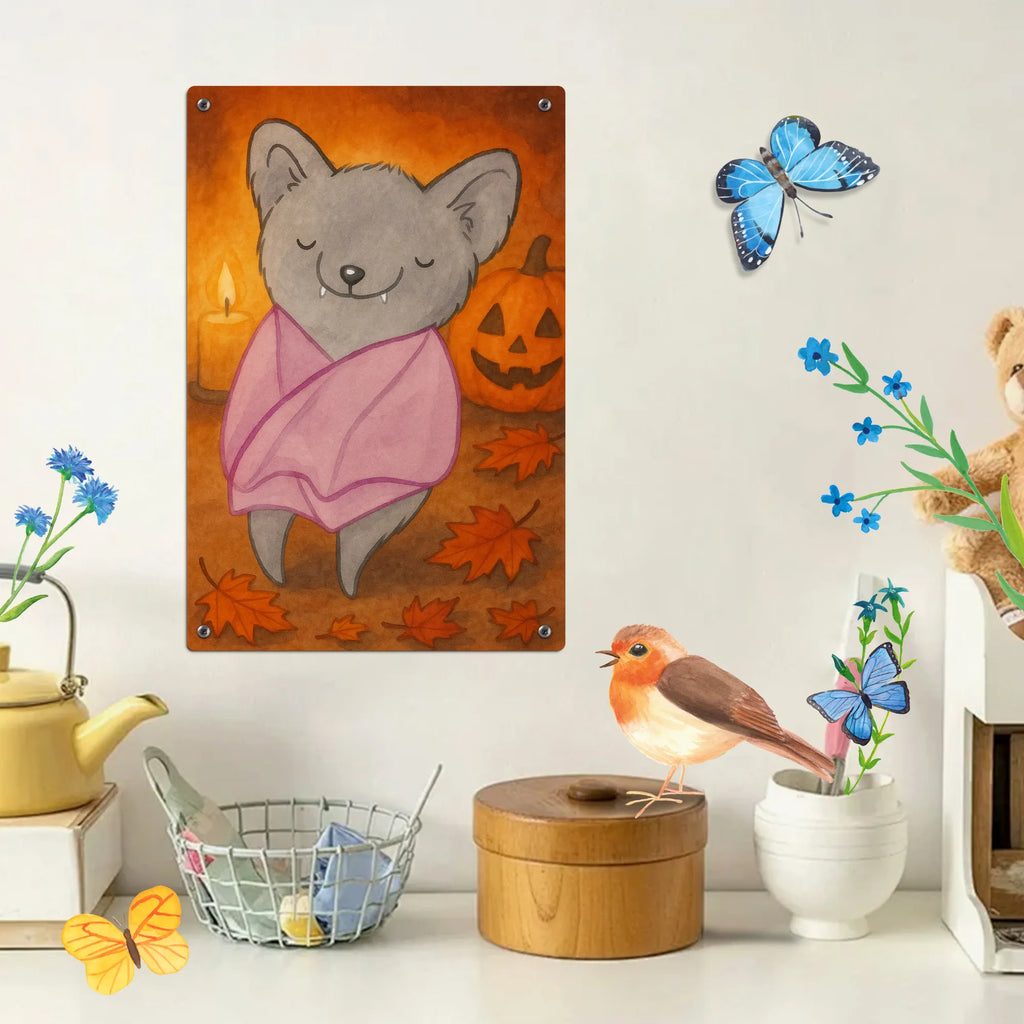 Paint by Numbers Metal Sign Bat Chilling Design Halloween, decoration, Martin singing, decor, gifts, giving